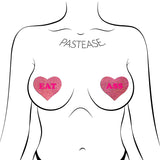 Pastease Glitter 'Eat Ass' Heart Pasties Pink
