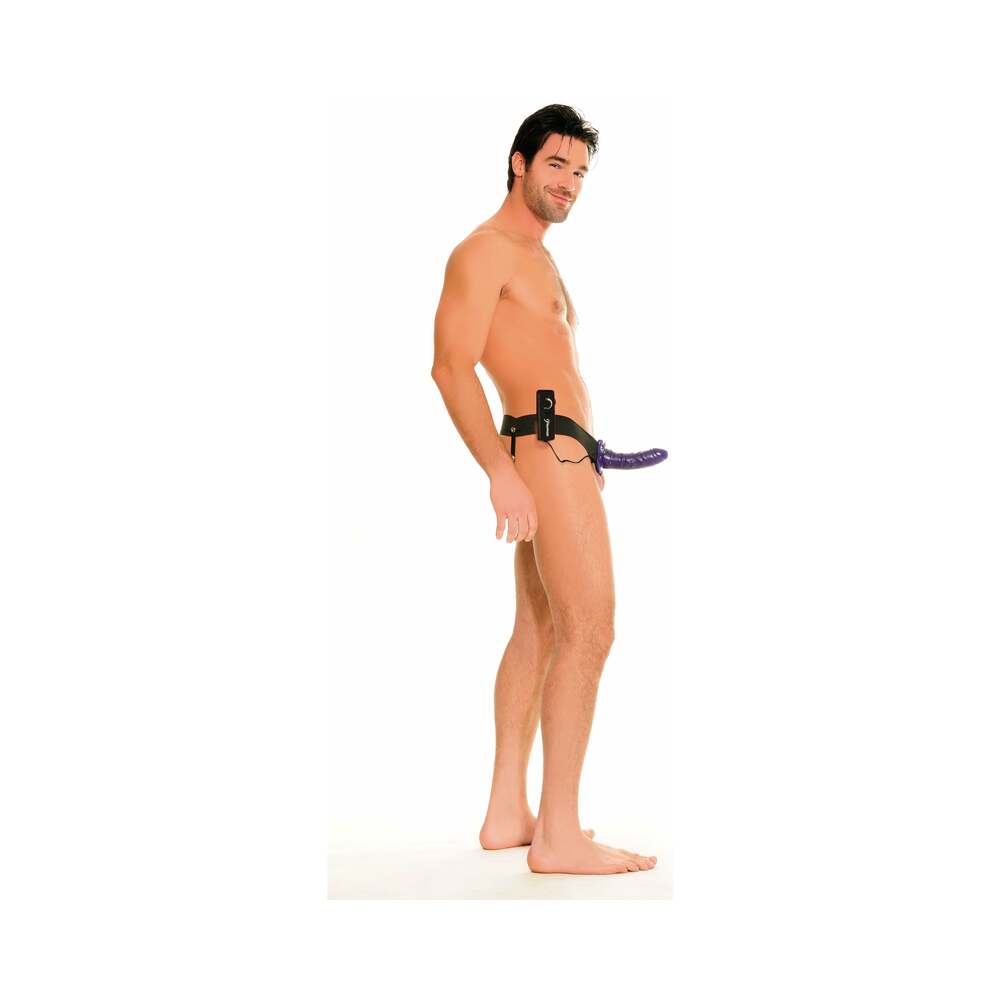 Fetish Fantasy Series For Him or Her Vibrating 6 inches Hollow Strap-On Purple/Black