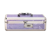 Lockable Vibrator Case Purple Small with metallic purple finish and keyless lock for secure storage.