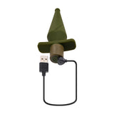 Selopa The Private Vibrating Silicone Anal Plug Green with USB charging cable.