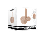 Evolved Easy Rider Thrusting Vibrator Vanilla in packaging showcasing torso design and features.
