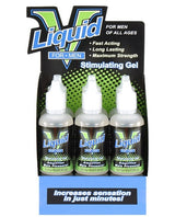 Body Action Liquid V for Men Stimulant 6 Pack Display featuring stimulating gel bottles for enhanced pleasure.