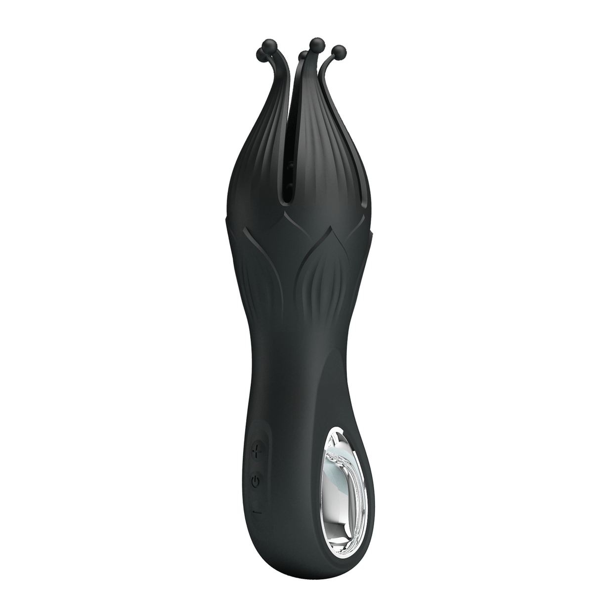 Pretty Love Arella Multi Petal Stimulator Black, octopus-shaped vibrating penis trainer for indulgent experiences.