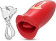 Smooches No 1 Mouth Biting Tongue Vibrator with USB charging cable for customizable stimulation.