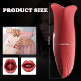 Smooches No 1 Mouth Biting Tongue Vibrator product size illustration showing dimensions and design.