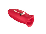 Smooches No 1 Mouth Biting Tongue Vibrator in red, featuring a unique design for customizable stimulation.