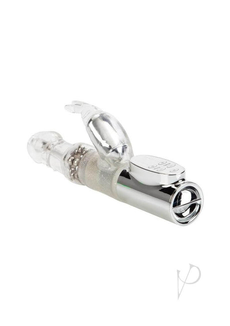 Jack Rabbit Platinum Collection Rabbit Vibrator Silver showcasing dual-action design and shiny silver finish.