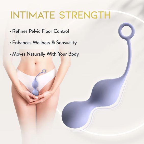 Delice Cheri Silicone Weighted Kegel Trainer Purple enhances pelvic floor strength and wellness, designed for sensual self-care.