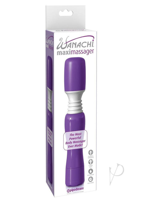 Maxi Wanachi Wand Massager Purple packaging showcasing its powerful and versatile functionality.