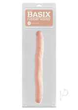 Basix Rubber Works Double Dong Waterproof 12 inch Vanilla displayed in packaging for enhanced pleasure.