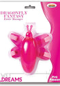 Dragonfly Fantasy Erotic Massager Strap On Pink in packaging, designed for intimate stimulation and pleasure.