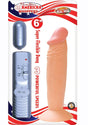 All American Whoppers 6 inch Vibrating Dildo Vanilla with remote control and suction cup base.