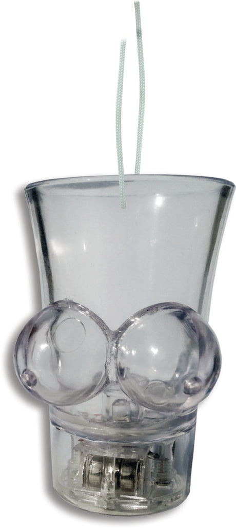 Light Up Boobie Shot Glass With String illuminated shot glass for adult parties and gatherings.