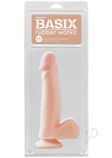 Basix Rubber Works Dong with Suction Cup 7.5 inch Vanilla realistic dildo in packaging for versatile play