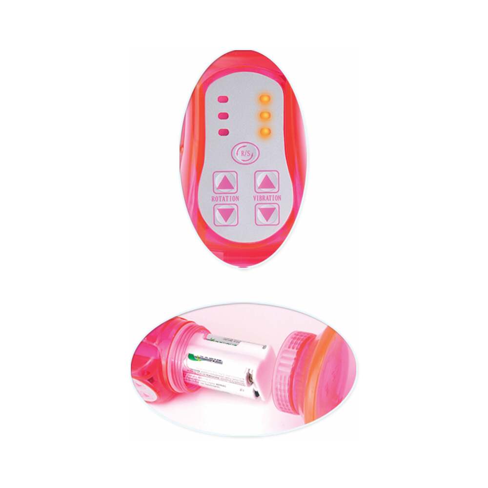 Waterproof Wall Bangers Deluxe Rotating Rabbit Vibrator With Suction Cup Pink