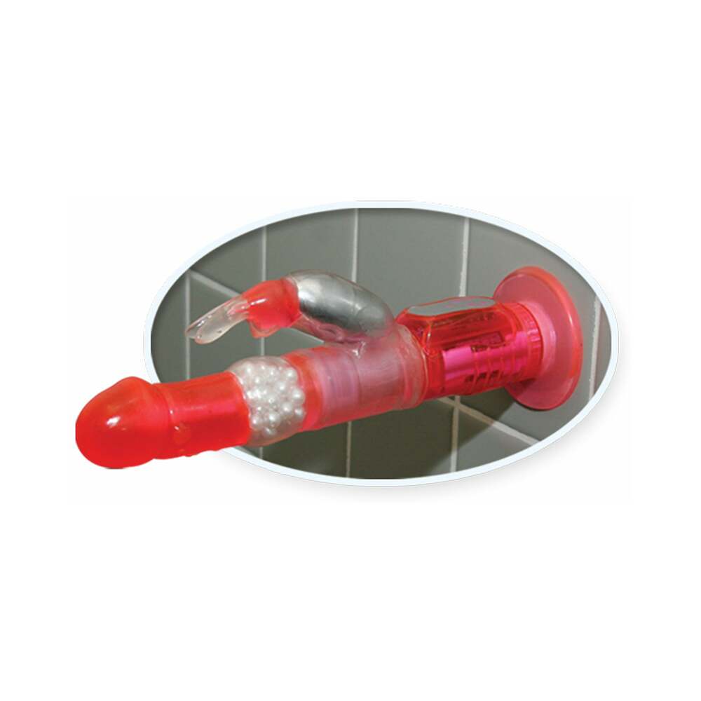 Waterproof Wall Bangers Deluxe Rotating Rabbit Vibrator With Suction Cup Pink