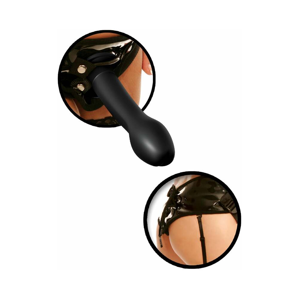 Fetish Fantasy Series 6-Piece Garter Belt Strap-On Black With 6 inches Dildo Black