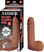 Natural Realskin Squirting Penis Dildo No 2 Brown packaging and product display with squirting action.