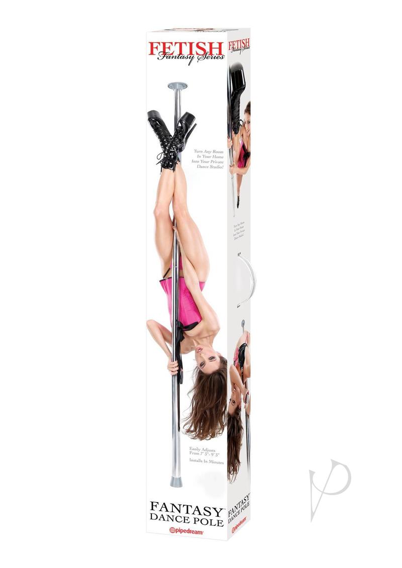 Fetish Fantasy Series Adjustable Dance Pole in packaging, perfect for home performances and dance practice.