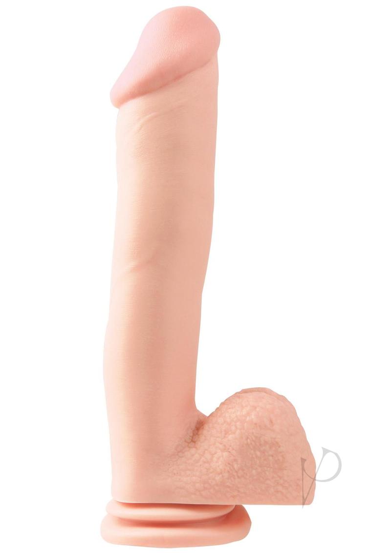 Basix Rubber Works Dong with Suction Cup 12 inch Vanilla with realistic shape and versatile suction cup base.