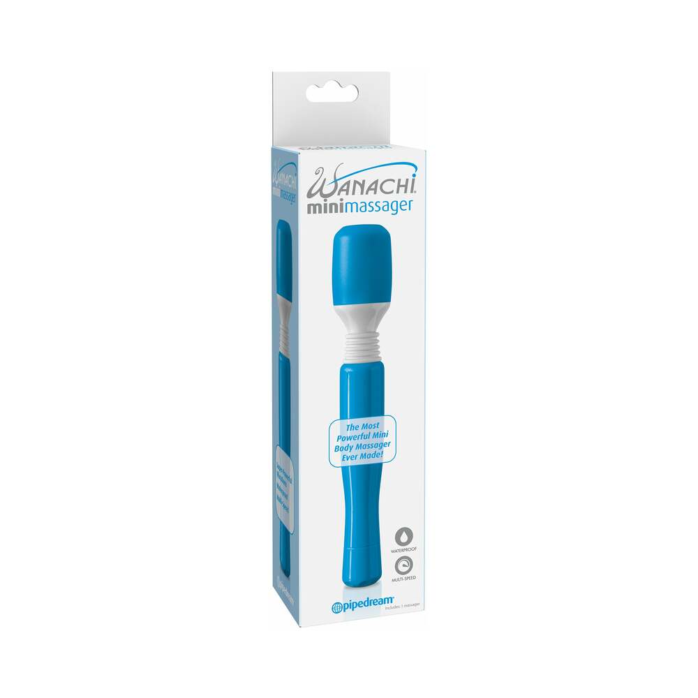 Mini Wanachi Waterproof Massager Flexible Silicone Wand Vibrator Blue