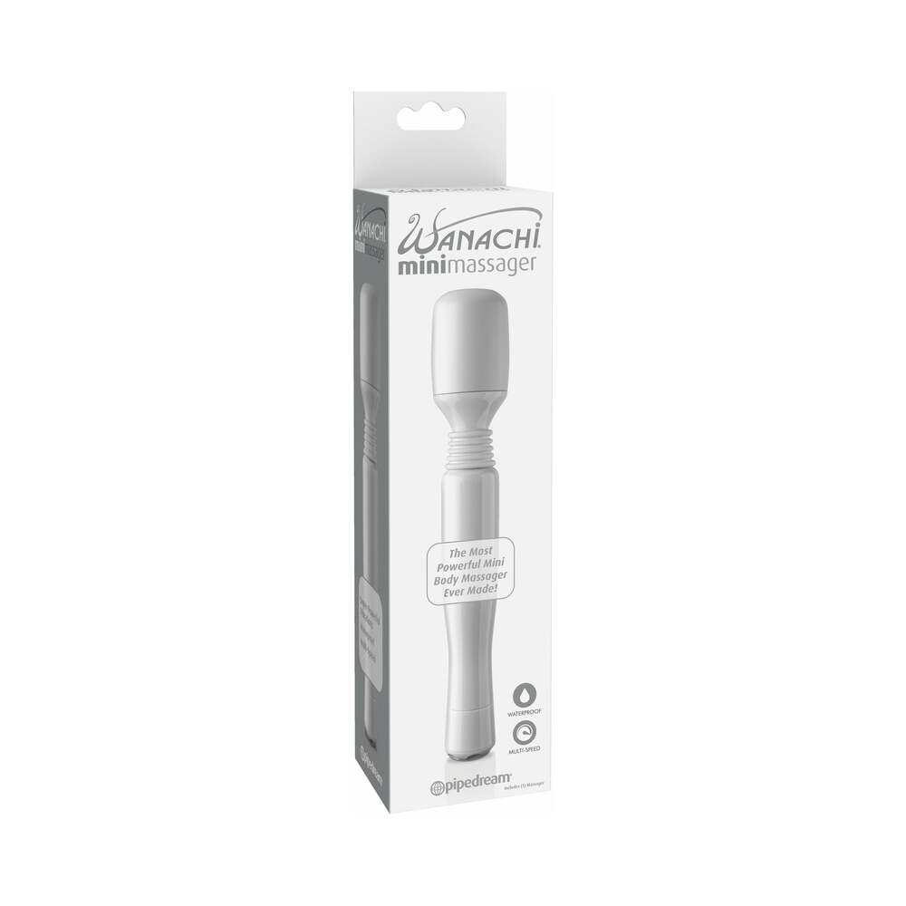 Mini Wanachi Waterproof Massager Flexible Silicone Wand Vibrator White