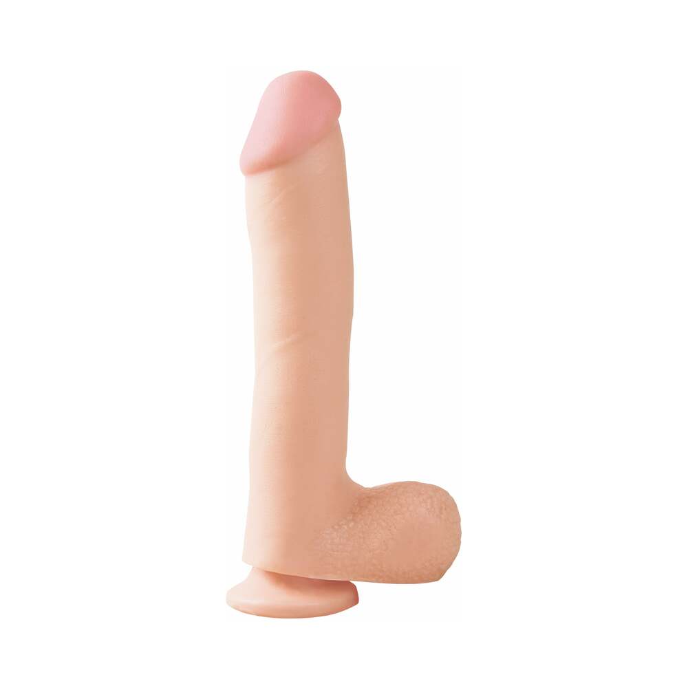 Basix Rubber Works 10 inches Dong With Balls & Suction Cup Beige
