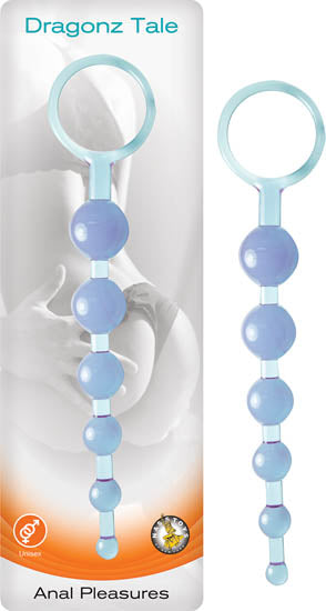 Dragonz Tale Anal Pleasures Anal Beads Blue features flexible, graduated beads for pleasurable anal exploration.