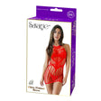 Be Savage Flirty Fishnet Dress Red, a flirty red fishnet dress perfect for bold fashion statements.