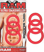 Ram Ultra Cocksweller Silicone Cock Rings Red set of three stretchy rings for enhanced pleasure and lasting erections.