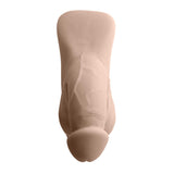 Gender X 4 Inch TPE Packer Dildo Vanilla displayed from the front showing realistic texture and design.