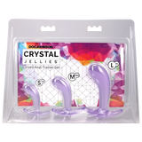 Crystal Jellies Curved Anal Trainer Set Purple featuring three sizes for gradual anal training.