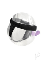 Fetish Fantasy Elite Universal Breathable Harness Black displayed in a transparent view with a purple detail.