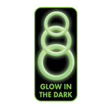 Enhancer Green Glow Silicone Cock Ring Set featuring three glow-in-the-dark rings for enhanced bedroom fun.