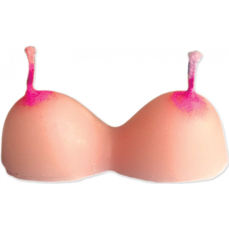 Hott Products Boobie Party Candles 3 Pack Novelty in the shape of a bra candle with pink detailing.