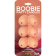 Hott Products Boobie Party Candles 3 Pack Novelty featuring cheeky boobie-shaped candles for celebrations.