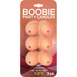 Hott Products Boobie Party Candles 3 Pack Novelty featuring cheeky boobie-shaped candles for celebrations.