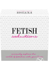 Fetish Seductions Fetish Card Game Kit for Couples box displaying title and tag line for exploring kinks.