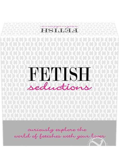Fetish Seductions Fetish Card Game Kit for Couples box displaying title and tag line for exploring kinks.