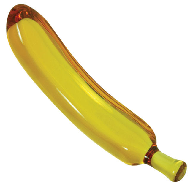 Glass Gem (Amber Banana) Glass Dildo