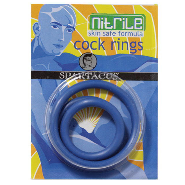 Spartacus Nitrile Cock Ring Set (Blue/3)