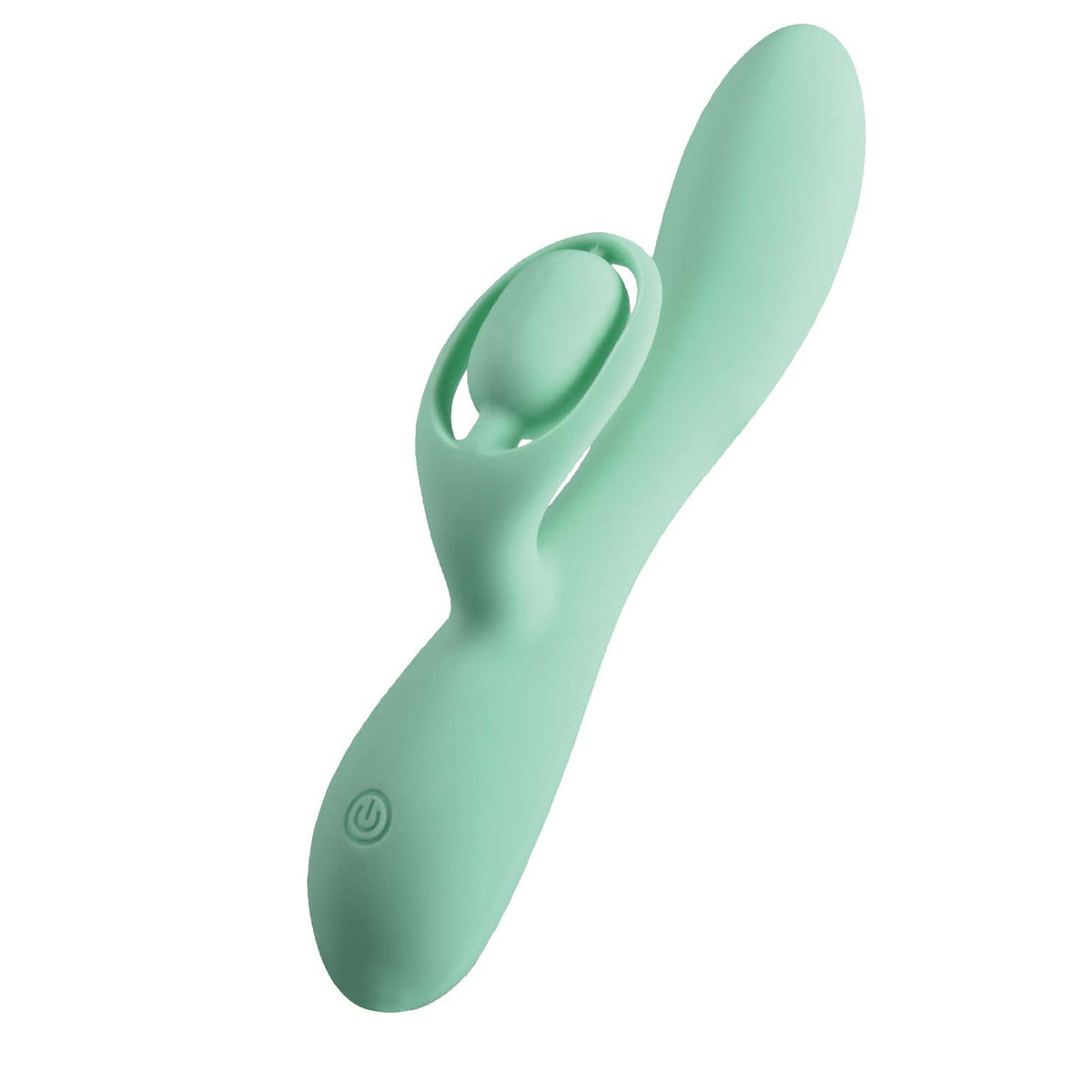 Blaze Romantic Silicone Rabbit Vibrator Aqua in aqua color with ergonomic design for pleasure and satisfaction.