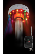 Fetish Fantasy Light Up Disco Dance Pole with Remote Control illuminating the scene with vibrant colors.