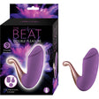 Nasstoys The Beat Double Pleasure Vibrator Purple in packaging with three interchangeable tips for versatile stimulation.