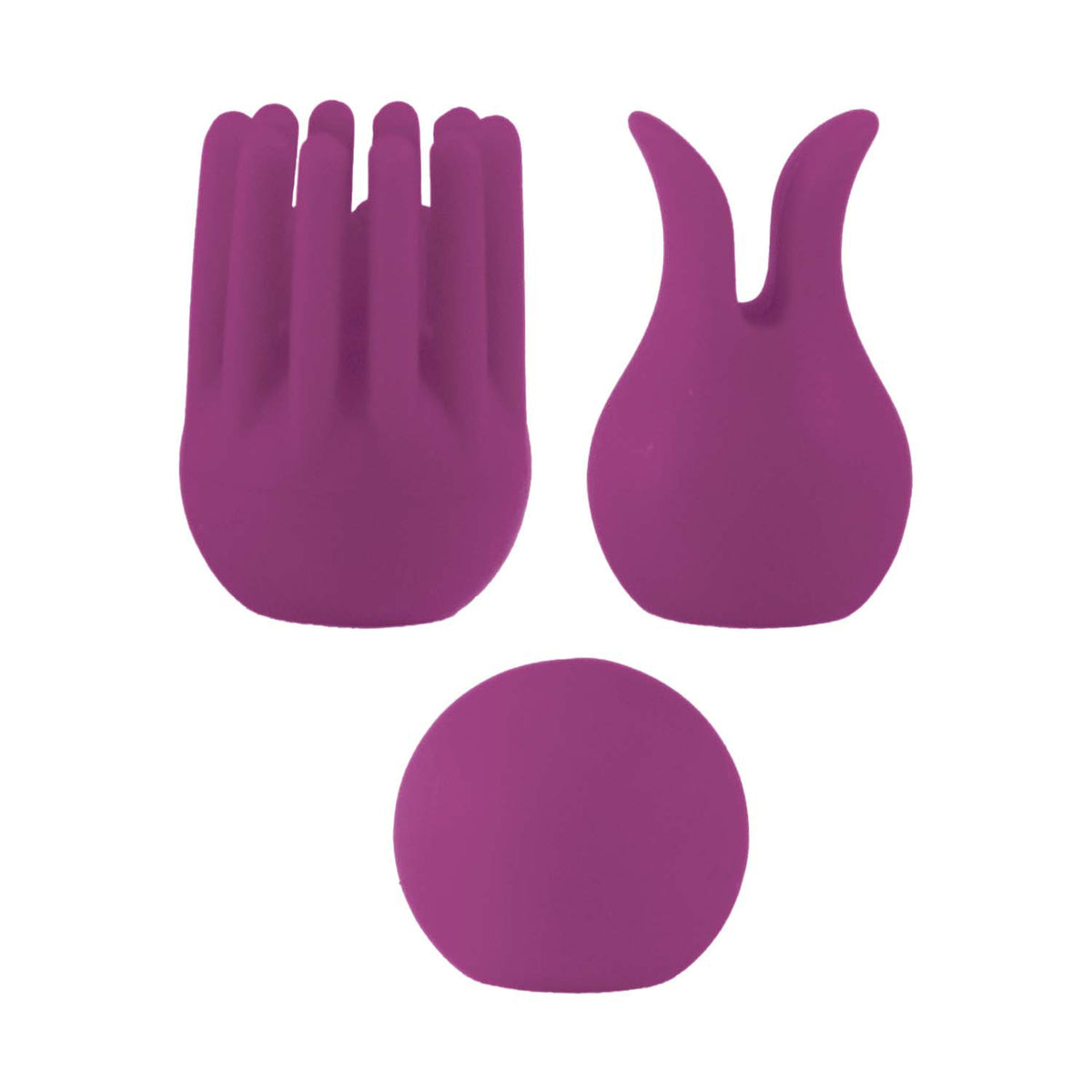 Interchangeable tips for Nasstoys The Beat Double Pleasure Vibrator Purple, offering varied sensations for enhanced pleasure.