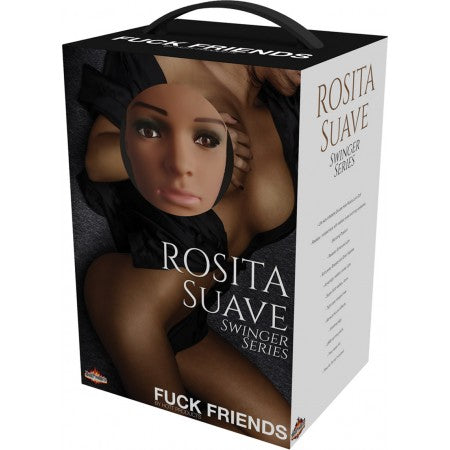 Fuck Friends Rosita Suave Swinger Series Doll packaging featuring a realistic face and standing pose.