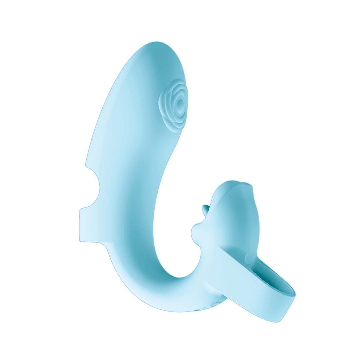 Desire Finger Massager Dual Motor Blue, a USB rechargeable toy with dual motors and finger loops for targeted stimulation.
