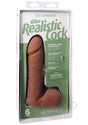 The Realistic Cock Ultraskyn Dildo 6 inch Caramel in packaging showcasing its lifelike features and dual density design.