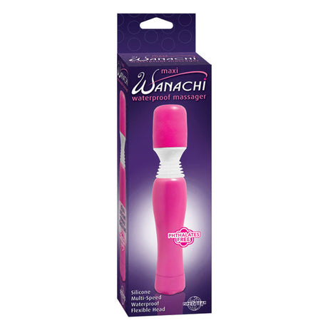 Maxi Wanachi Waterproof Massager Flexible Silicone Wand Vibrator Pink
