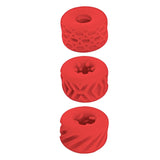 Super Stretchy Stroker Rings 3 Pack Red featuring three textured silicone rings designed for varied stimulation.